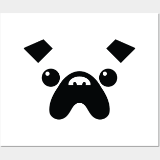 Minimalist Pug Face / Screaming Face Rollercoaster Dude Illusion Posters and Art